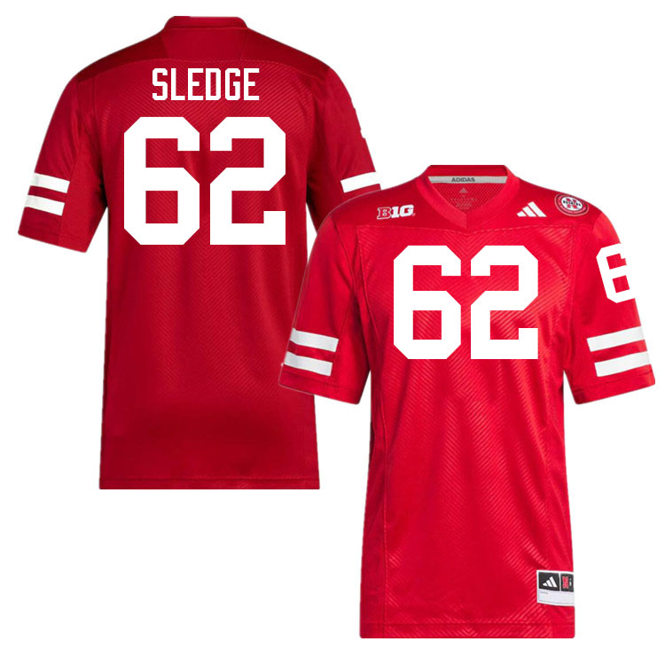 Men #62 Sam Sledge Nebraska Cornhuskers College Football Jerseys Stitched Sale-Scarlet